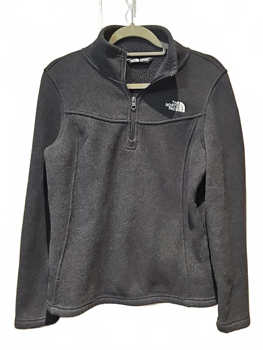 The North Face 1/4 zip Gray Fleece Womens Medium Long Sleeve Pullover Mock Neck